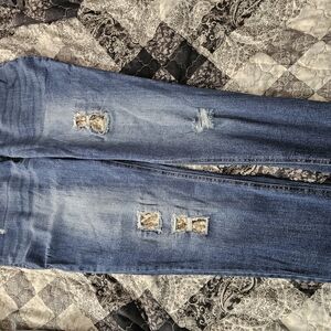 Cato Blue Skinny Jeans with Distressed Detailing